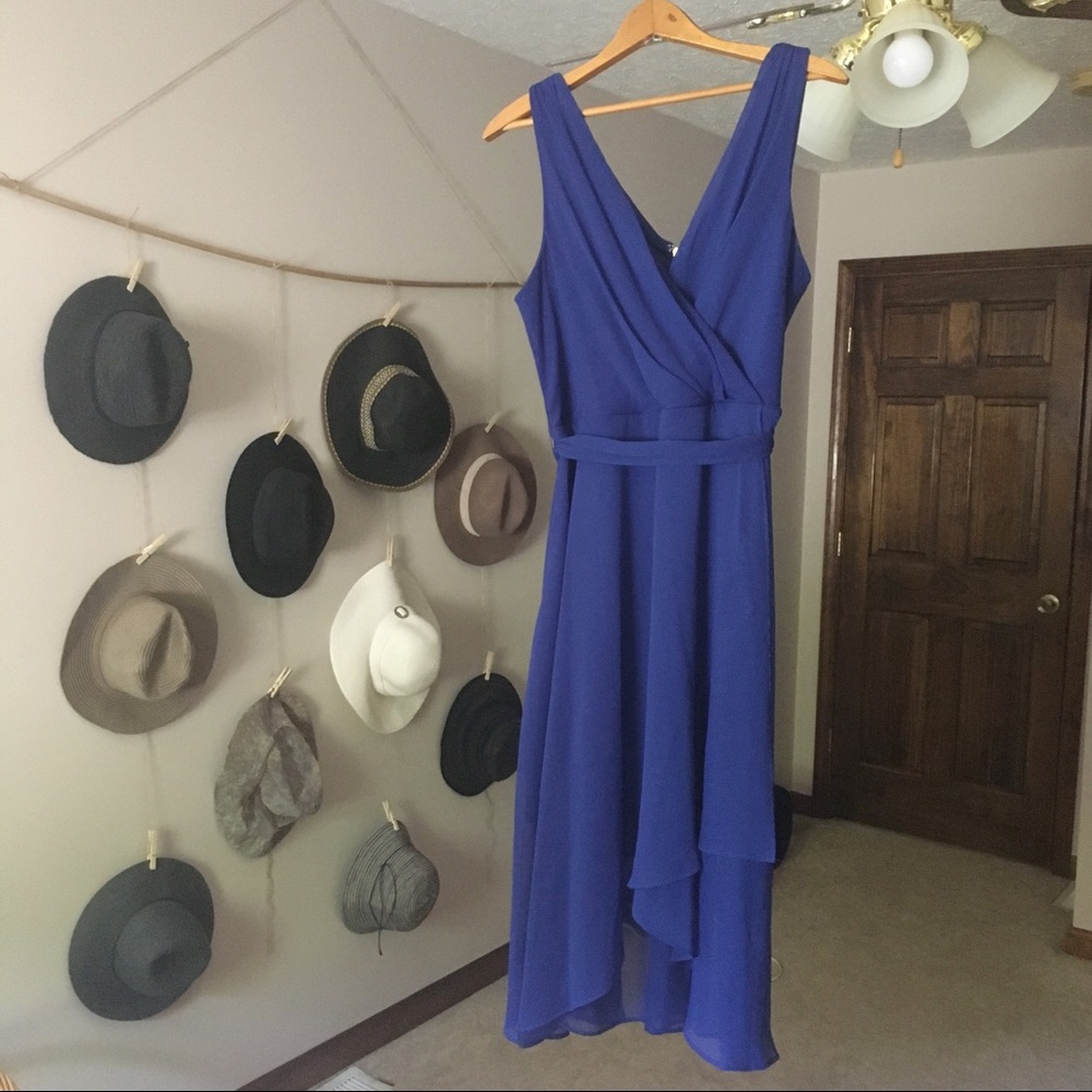 DKNY Blue v-neck midi dress size 14